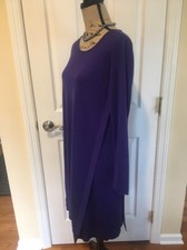 Eileen Fisher Women's Italian Yarn Sweater Dress Medium Purple Long Sleeve EUC