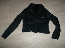 Blouson SAN VINCENTE  noir satiné effet froissé taille 40/3/L   TBE