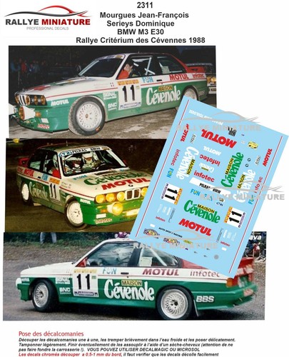 Decals ref 2311 bmw - 1/18,