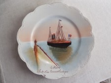 ANCIENNE ASSIETTE PORCELAINE HAVILAND PAQUEBOT TRANSATLANTIQUE SOUVENIR DU HAVRE