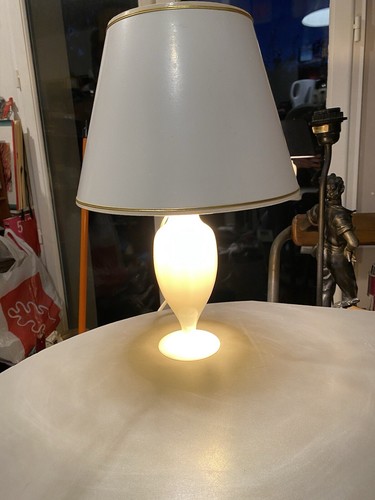 Ancien pied lampe verre - lampe, en