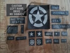 KIT POCHOIR STENCIL SCALE 1/8 JEEP WILLYS HACHETTE MARQUAGE KIT COMPLET US