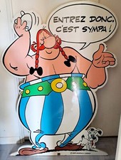 OBELIX GRANDE SILHOUETTE CONTRE-PLAQUE 1m 60cm , PARC ASTERIX 1989 UDERZO