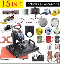 1 5 en 1 Presse à Chaud Machine de Sublimation Transfert de Chaleur 
