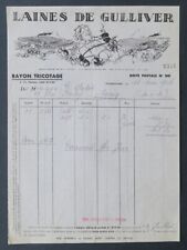 Facture 1938 LAINES DE GULLIVER TRICOTAGE TOURCOING old bill Rechnung 9