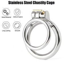 Stainless-Steel-Male-Chastity-Device-Small-Double-Rings-Lock-Male-Chastity-Cage
