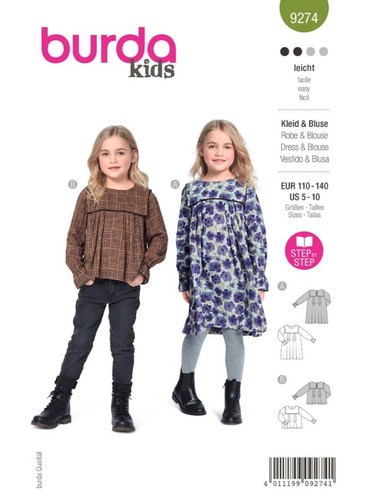 Burda enfants 9274 robe - enfants, &