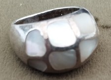 Ancienne bague Argent MASSIF 925 Et Nacre TAILLE 56 Vintage 