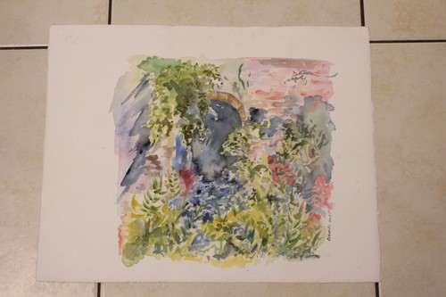 Aquarelle paysage dordogne - paysage,