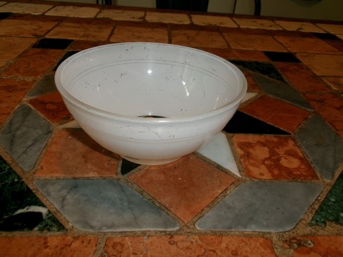 Vintage bol verre blanc - vintage,