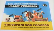 AFFICHE 1959 MOISSONNEUSE BATTEUSE MASSEY FERGUSON 890 685 830 TRACTEUR 
