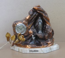 Ancienne lampe réveil boite à musique apparition Sainte Vierge LOURDES MARCHE