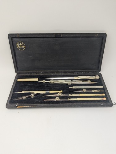 Boite ancien compas beaux - ancien,