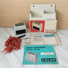 RASOIR ELECTRIQUE CALOR 1974 REF 70.18 3 LIGNES DE COUPE BOITE+SUPPORT MURAL+NOT