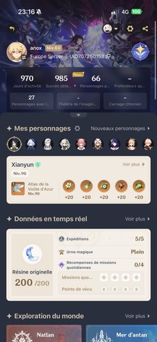 Compte genshin impact ar60 - compte,