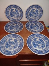 6 Assiettes Plates Villeroy et Boch Burgenland Bleu d 25 cm