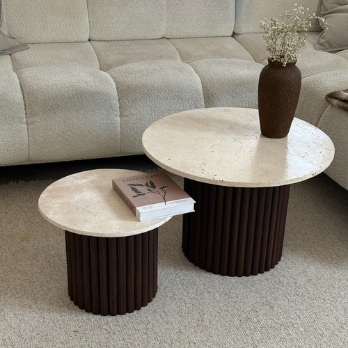 Table basse ronde gigogne - , en
