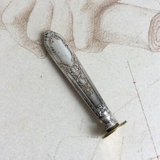 Cachet sceau Ancien Metal Argenté XIXème - Silver Plated wax Seal 19thC