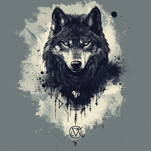 Sticker mural autocollant loup - autocollant,