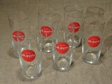 6 anciens verres à bière bock ck perle 25 cl rouge bière d'Alsace