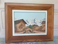 Ancien Tableau Bois Sculpté