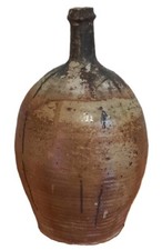 Superbe ancien et grand Vase Bouteille en Grès de Puisaye  XIXème (31 cm)