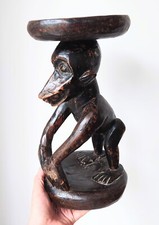 Étonnant Tabouret Bamileke, Figure De Singe, Tribal Art Africain Cameroun