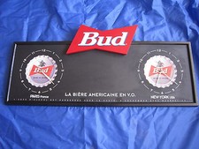 W034 PLV PANCARTE DOUBLE HORLOGE BUD KING OF BEERS BIERE PUBLICITAIRE