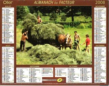 Almanach du Facteur 2006. Ramassage du foin et Fauchage du blé.
