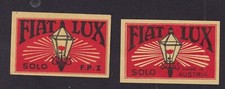 2 Ancienne  étiquette  allumettes  Autriche BN165589 Fiat Lux