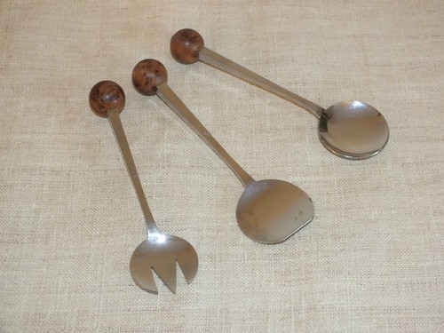 Rare couverts à condiment - +, 3