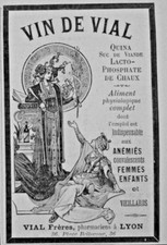 PUBLICITÉ PRESSE 1905 VIN DE VIAL QUINA SUC DE VIANDE LACTO-PHOSPHATE DE CHAUX