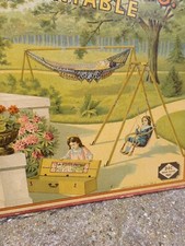 LE STRONG FORT Portique Ancien Carton publicitaire Collection Vintage Balançoire