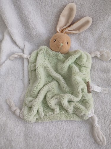 Doudou plat lapin vert - doudou,