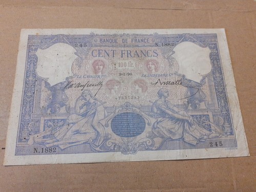 France 100 francs bleu rose - france,
