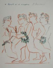 Alekos FASSIANOS : Jeux Olympiques, Coureurs de Marathon, Lithographie signée
