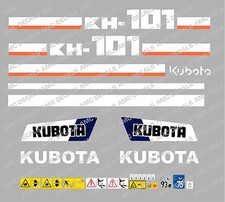 Kubota KH101 Mini Digger Complet Décalque Set avec Sécurité Avertissement Signes