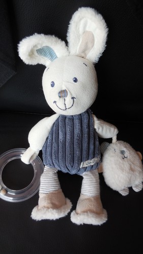 Doudou peluche lapin velours