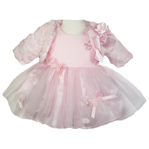 Robe rose veste fourrure - robe, et