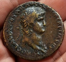 ROMAINE Sesterce NERON NERO revers PACE P R TERRA MARIQ PARTA IANVM CLVSIT R2 !