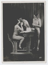 PHOTO DE NU féminin vers 1900 / GF865 2f risque sexy nude