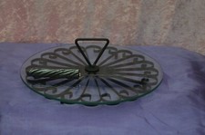 ANCIEN PLAT PLATEAU A FROMAGE FER FORGE AVEC COUTEAU ASSIETTE AMUSE GUEULE