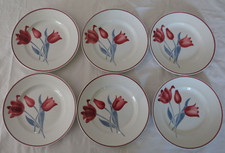 6 ASSIETTES PLATES FAIENCE MOULIN DES LOUPS ST AMAND HAMAGE MODELE SIMONE LOT 2.