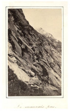 France, Mont Blanc, Le Mauvais Pas. Alpinistes  vintage print  Tirage albuminé