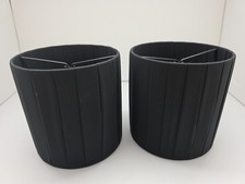 Set Of 2 Clip-On Black Fabric