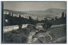 Maroc, Village marocain Vintage print sur papier carte postale. Tirage argenti