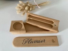 17 ⚜ Ancien Plumier D'écolier en Bois Déco École Bureau Vintage Longueur 24 Cm