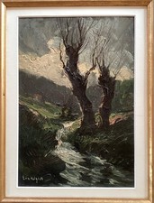 Enz-Kohler École Allemande XXe, Huile / panneau, Paysage, format 30 cm x40,5 cm