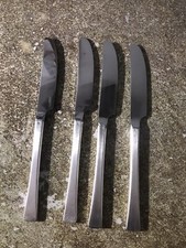 4 Couteaux de Table Christofle Métal Argenté Très Anciens Bon état général