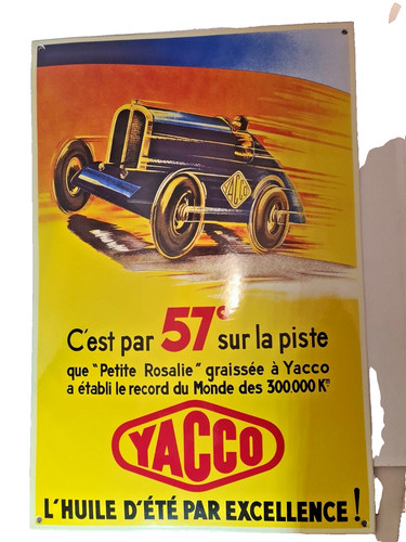 Plaque émaillée huile yacco - huile,